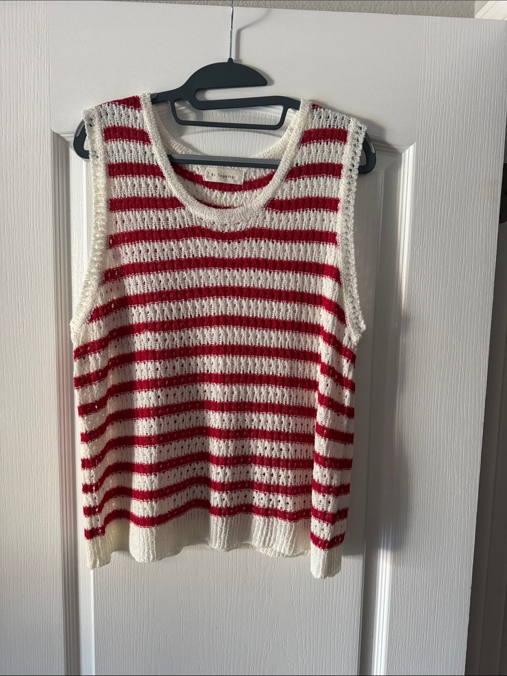 By Together Red & White Striped Knit Tank